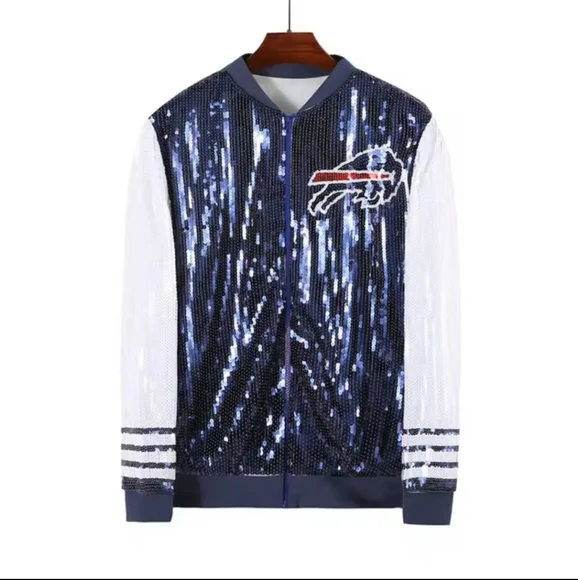 Buffalo Bills Football Sequin Jacket - Picture 2 of 13
